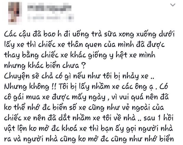 'Tác hại' của trà sữa: Rời khỏi tiệm, cô gái dắt nhầm xe người khác về nhà vì tưởng xe mình mà hỏng khóa!-1