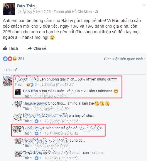 Gửi thiệp cưới muộn, anh trai Bảo Thy bị bạn bè dọa 'off 50% tiền mừng'-3
