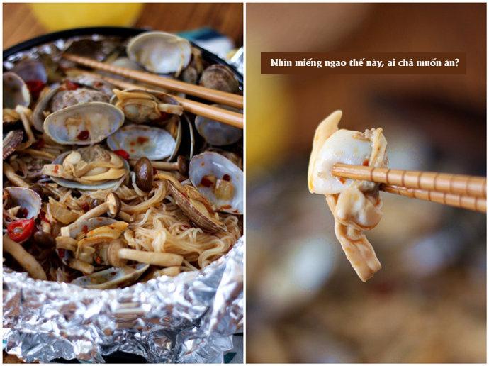 Mát trời mà có bát ngao hấp nấm cay nóng hổi thế này thì còn gì bằng-11