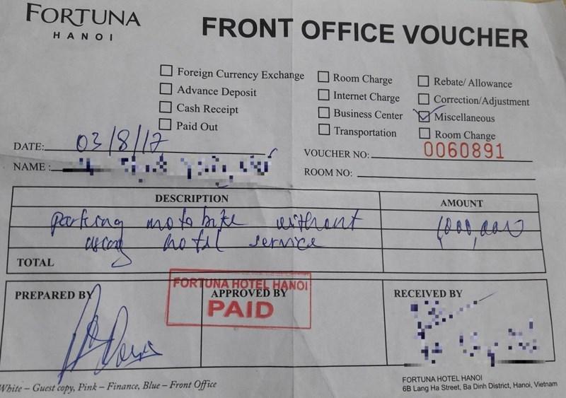 Gửi xe máy qua đêm, bị khách sạn thu 1 triệu đồng-1