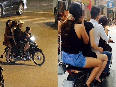 Clip: Quái xế kẹp 'chân dài', mặc cũng như không phóng như bay trên phố