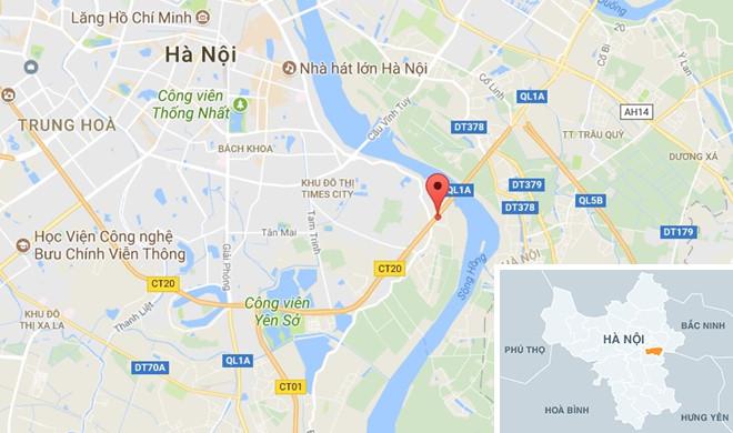 Trung úy CSGT nhập viện sau cú tông xe ở cầu Thanh Trì-2