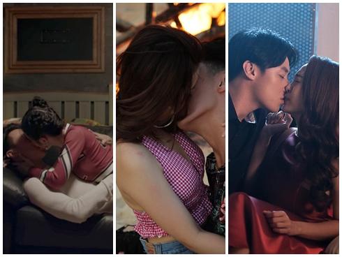 Những màn 'khóa môi' nóng bỏng của Rocker Nguyễn khi 'cân' bộ ba mỹ nhân Việt