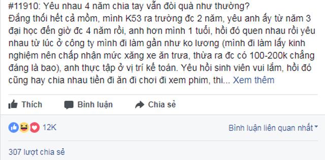 Yêu nhau 4 năm đến lúc chia tay chàng trai vẫn lôi sổ ghi chép tình phí ra đòi quà-1