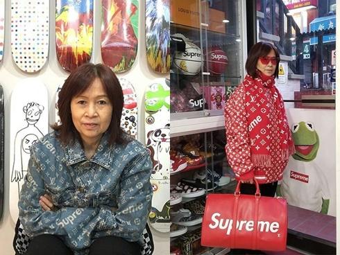 Cánh thanh niên lác mắt với bà cô 'chất chơi', phô trương cả BST Supreme X Louis Vuitton