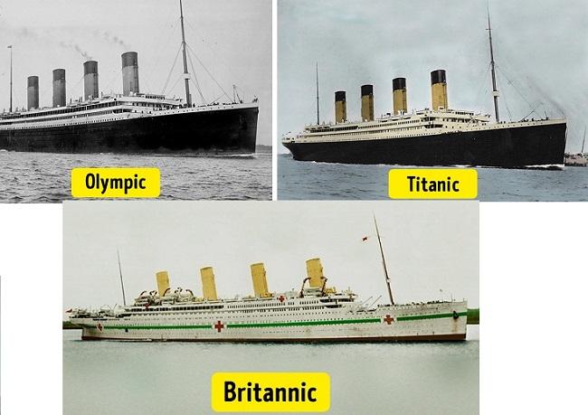 Con tàu Britannic phát nổ năm 1916 và chìm ngoài khơi đảo Kea, Hy Lạp, làm chết 30 người. Tàu Olympic bị nạn nhẹ hơn khi đâm vào ngọn hải đăng ở vùng biển Canada. Về sau, con tàu này cũng bị tháo dỡ.