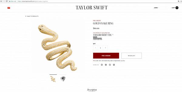 Tung bài hát toàn rắn chưa đủ, Taylor ra mắt hẳn sản phẩm nhẫn hình rắn luôn cho ngầu!-6