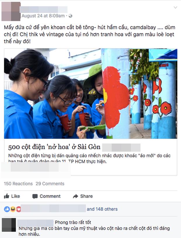 Những cây cột điện được vẽ hoa gây nhiều tranh cãi-1