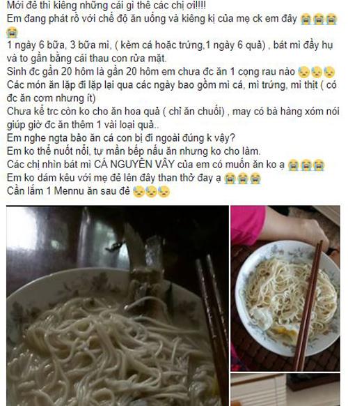 Con dâu hoang mang cầu cứu dân mạng vì ở cữ mẹ chồng cho ăn mì nấu cá nguyên vây-1