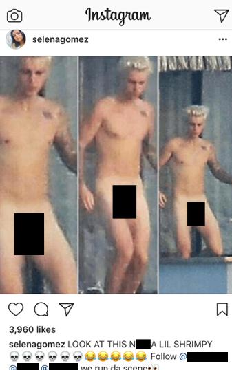 Ảnh nude của Justin bị hacker đăng tải trên Instagram của Selena-1