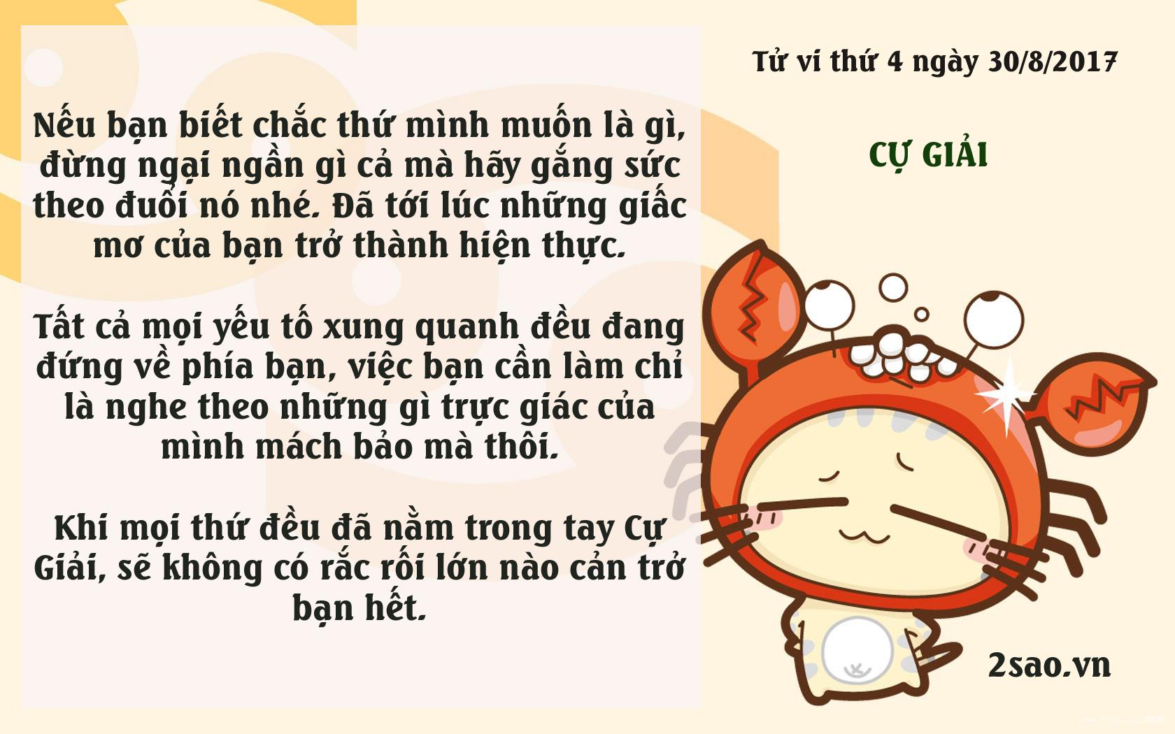 Tử vi thứ 4 ngày 30/8/2017 của 12 cung hoàng đạo-4