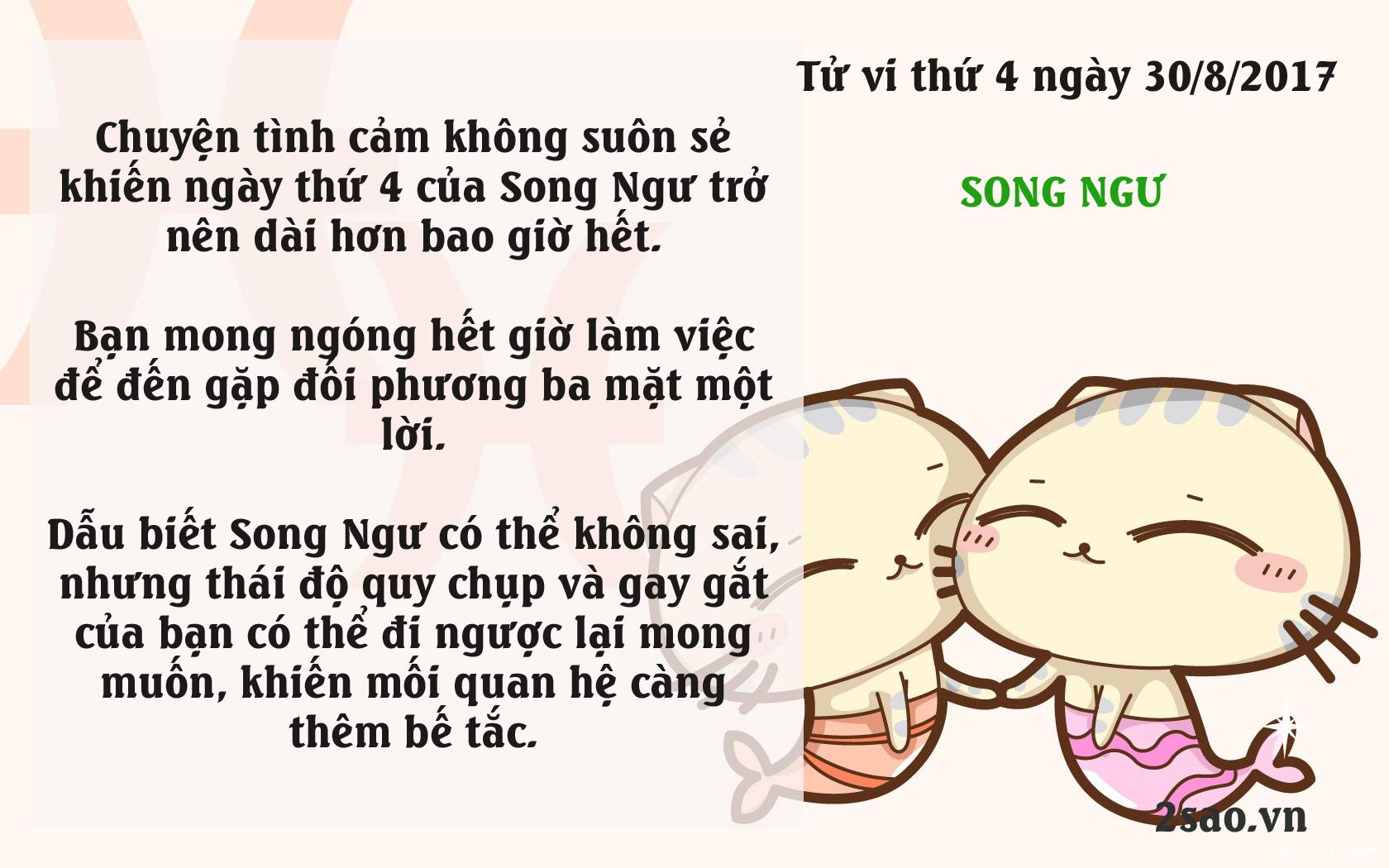 Tử vi thứ 4 ngày 30/8/2017 của 12 cung hoàng đạo-12