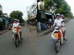 Thủy Tiên - Công Vinh đèo nhau tình cảm trên xe máy, đi làm từ thiện tại quê nhà