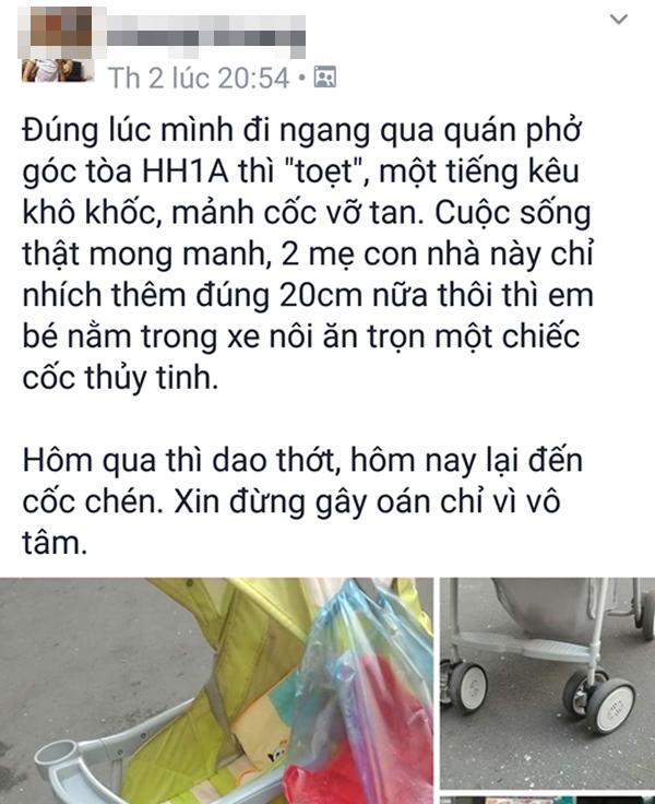 Hà Nội: Cư dân HH Linh Đàm lại hết hồn khi chiếc cốc thủy tinh rơi xuống, suýt trúng đầu 2 mẹ con-3
