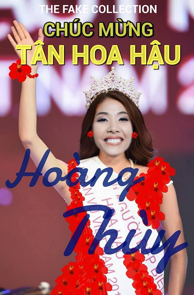 Ảnh chế Hoàng Thùy thi Hoa hậu Hoàn vũ Việt Nam mặc váy hoa dâm bụt và ứng xử bằng ca dao-14