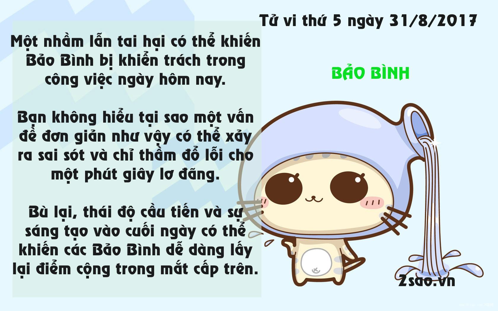 Tử vi thứ 5 ngày 31/8/2017 của 12 cung hoàng đạo-11