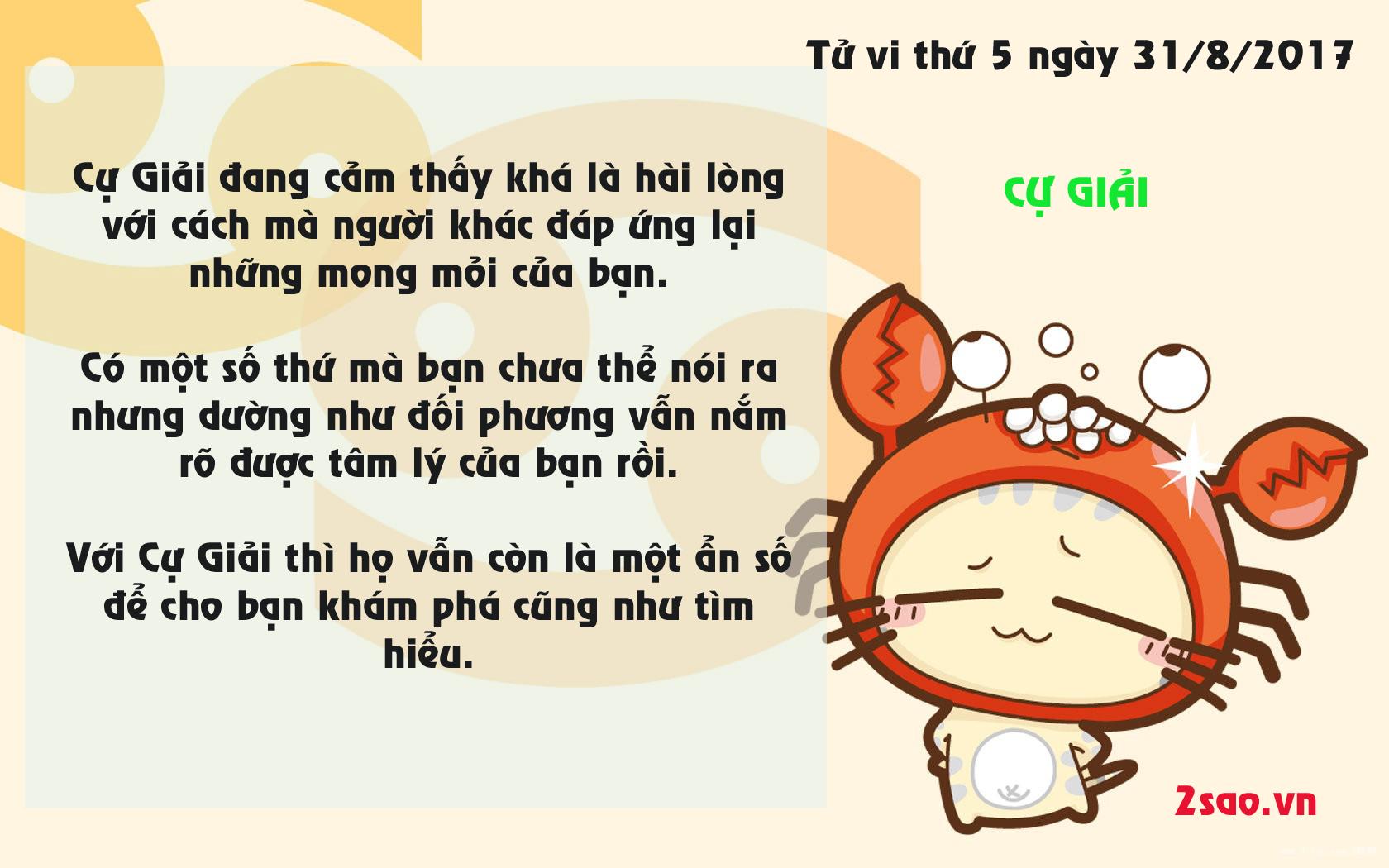 Tử vi thứ 5 ngày 31/8/2017 của 12 cung hoàng đạo-4