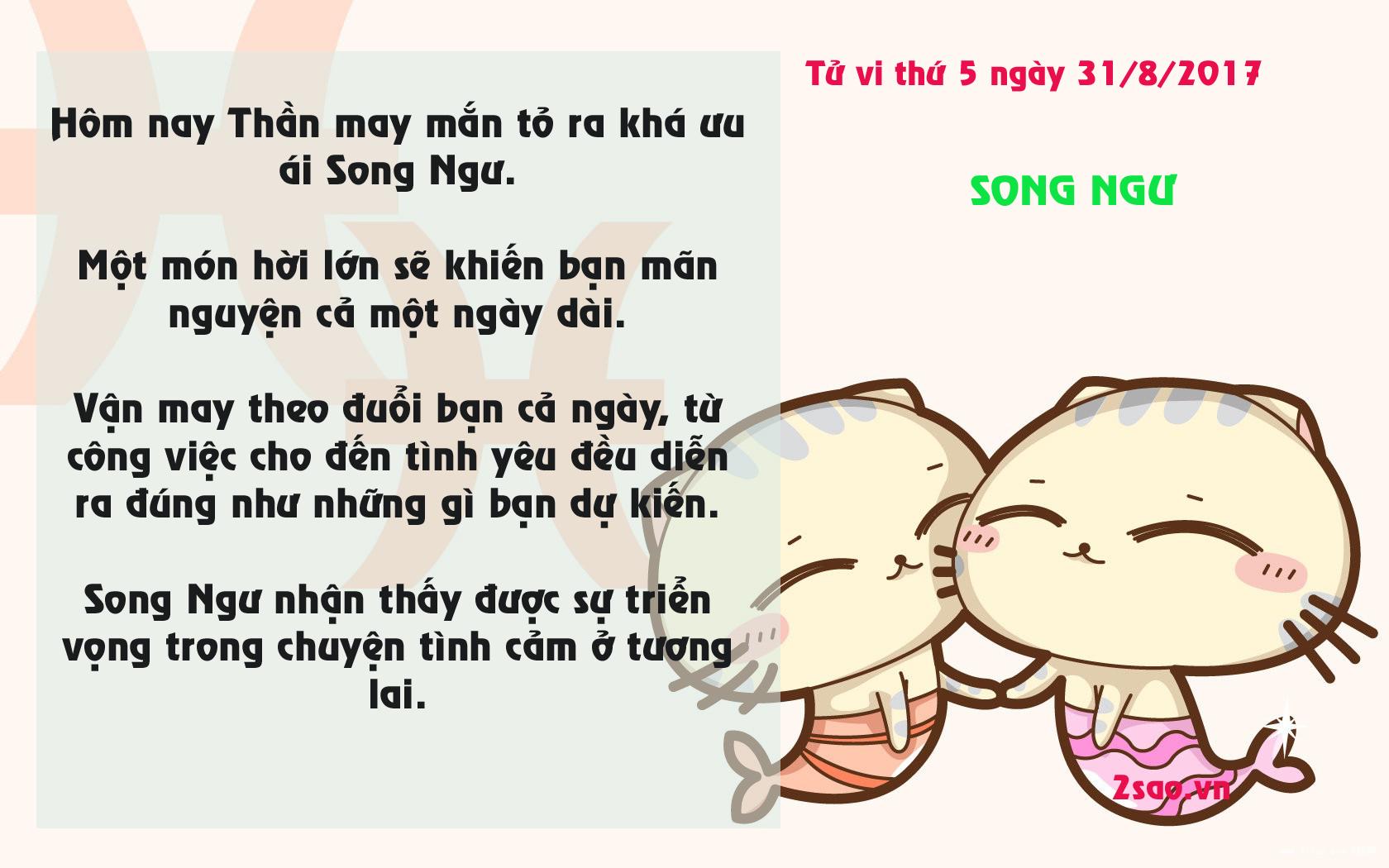 Tử vi thứ 5 ngày 31/8/2017 của 12 cung hoàng đạo-12