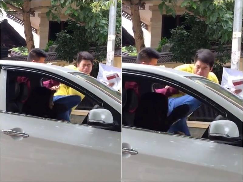 Người đàn ông đạp thẳng vào mặt nữ tài xế giữa phố Hà Nội-1