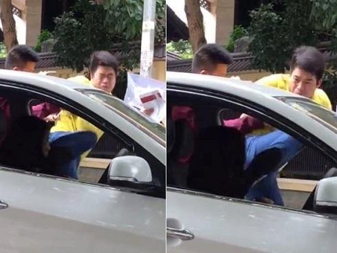 Người đàn ông đạp thẳng vào mặt nữ tài xế giữa phố Hà Nội