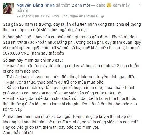 Thầy giáo chia sẻ mức lương 5,6 triệu đồng sau gần 20 năm ra trường gây bão mạng-2