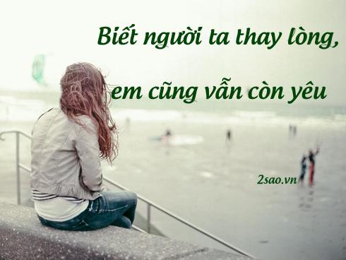 Đau đớn nhất không phải là bị phản bội, mà là biết người ta thay lòng, cũng vẫn còn yêu