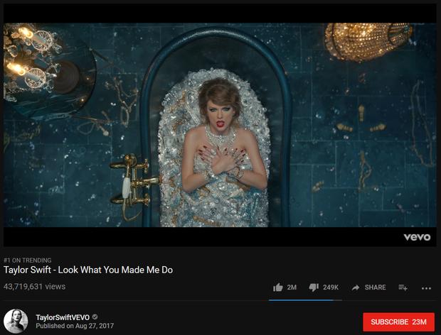 Chưa đầy 4 ngày, bom tấn của Taylor Swift đạt 100 triệu lượt xem trên Youtube-1