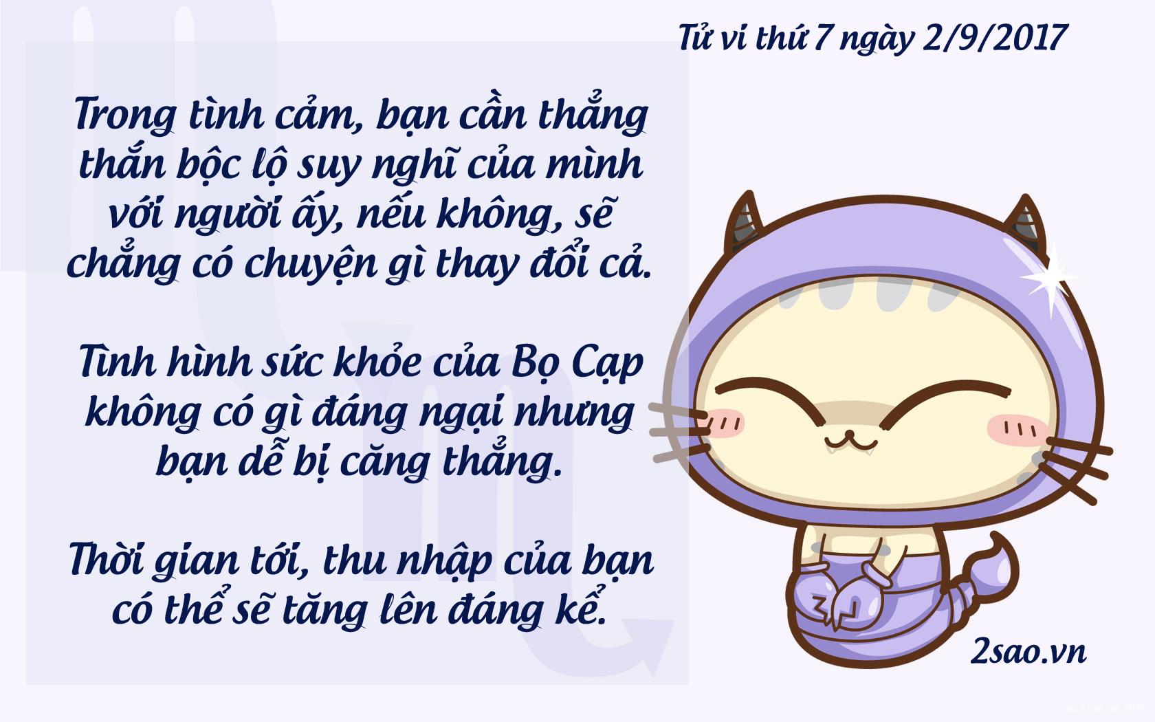 Tử vi thứ 7 ngày 2/9/2017 của 12 cung hoàng đạo-8