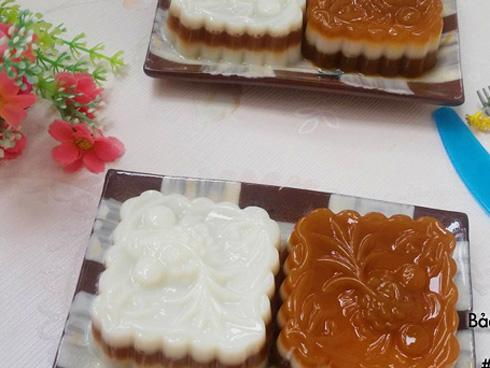 Cách làm bánh trung thu thạch rau câu vị cà phê, cốt dừa