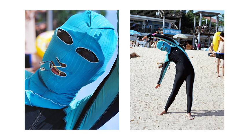 Áo tắm che kín mặt: Đặc sản ở bãi biển Trung Quốc-3