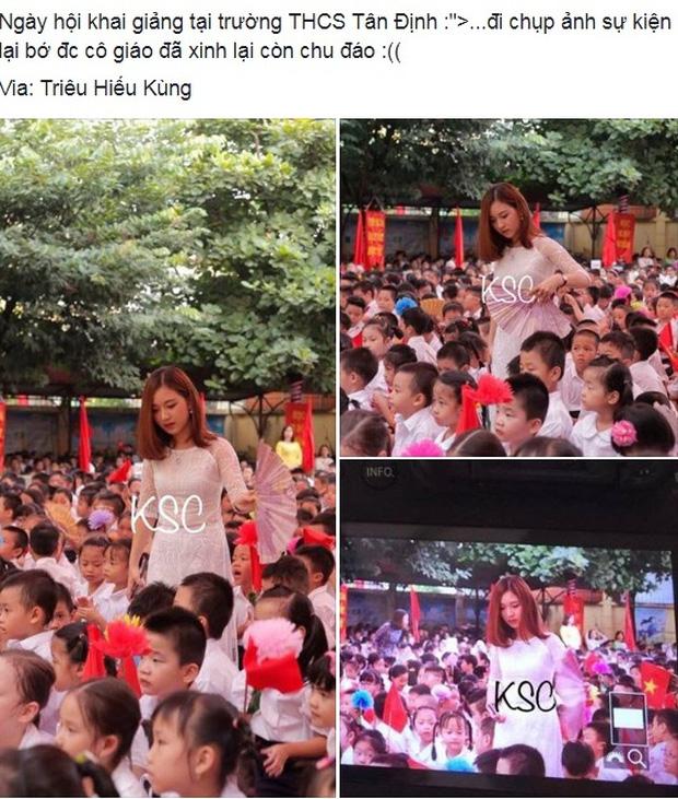 Chân dung cô giáo xinh đẹp hot nhất mạng xã hội trong lễ khai giảng-1