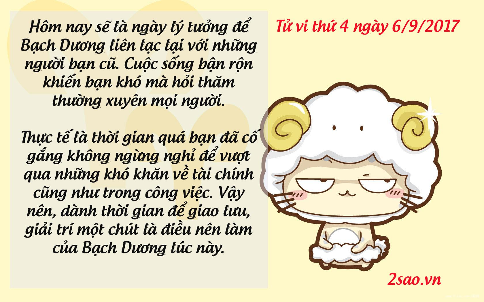 Tử vi thứ 4 ngày 6/9/2017 của 12 cung hoàng đạo-1