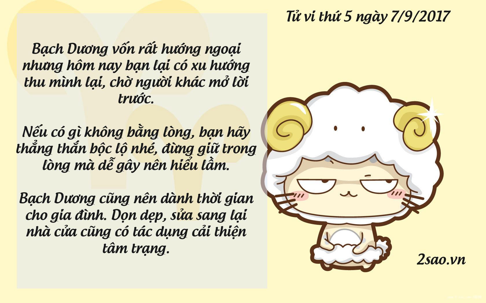 Tử vi thứ 5 ngày 7/9/2017 của 12 cung hoàng đạo-1
