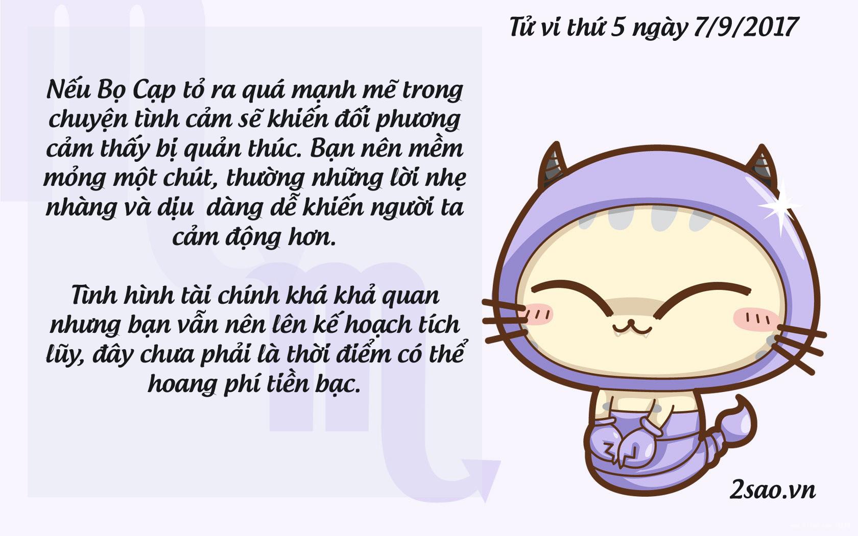 Tử vi thứ 5 ngày 7/9/2017 của 12 cung hoàng đạo-8