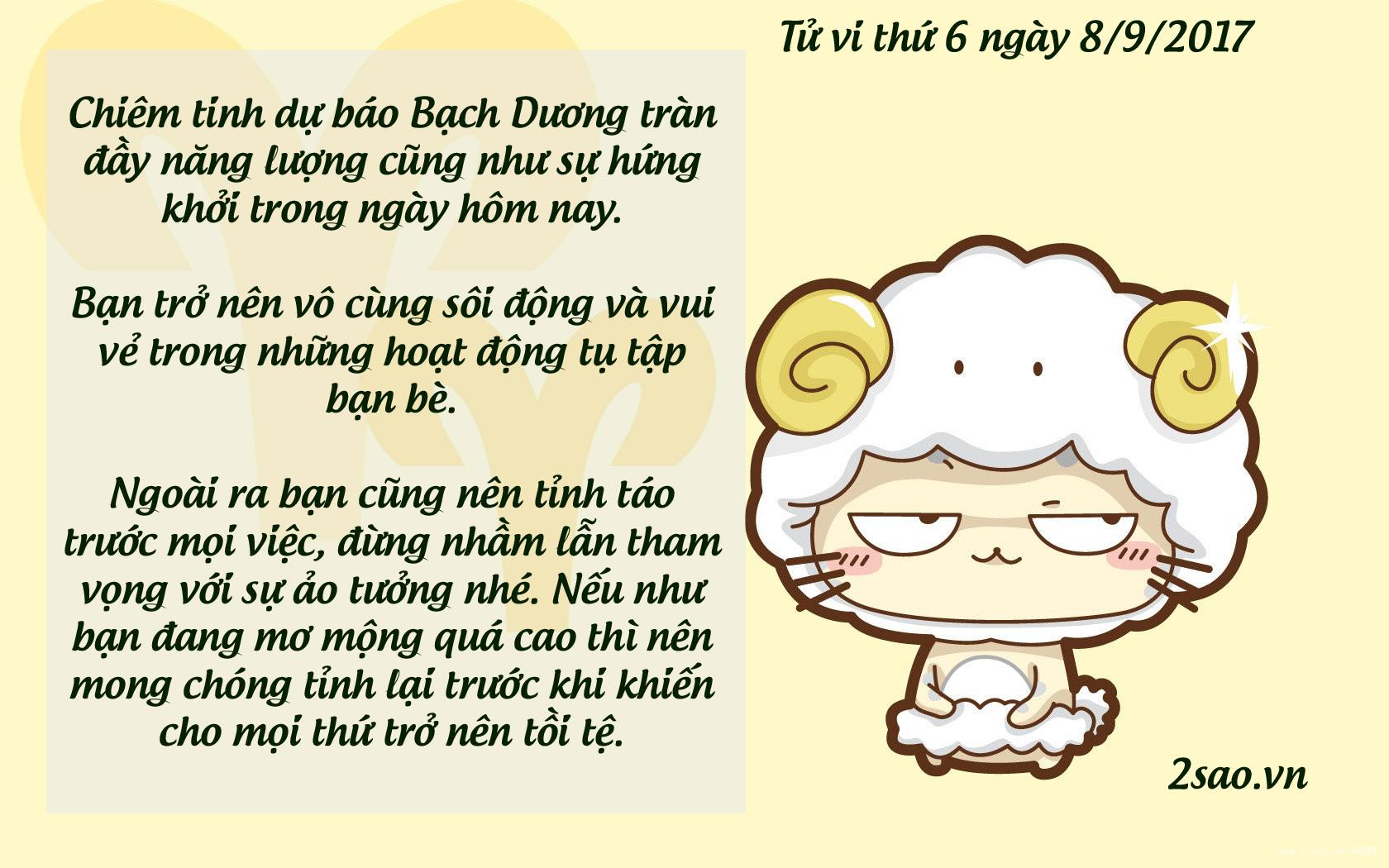 Tử vi thứ 6 ngày 8/9/2017 của 12 cung hoàng đạo-1
