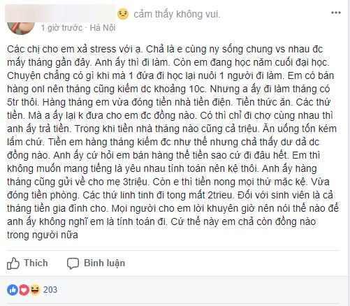 Cô gái thu nhập 10 triệu, tháng nào cũng nhẵn túi vì bao bạn trai ăn ở, còn bị mắng tiêu gì mà hết tiền-1