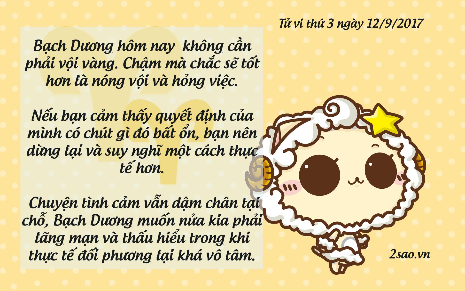 Tử vi thứ 3 ngày 12/9/2017 của 12 cung hoàng đạo-1