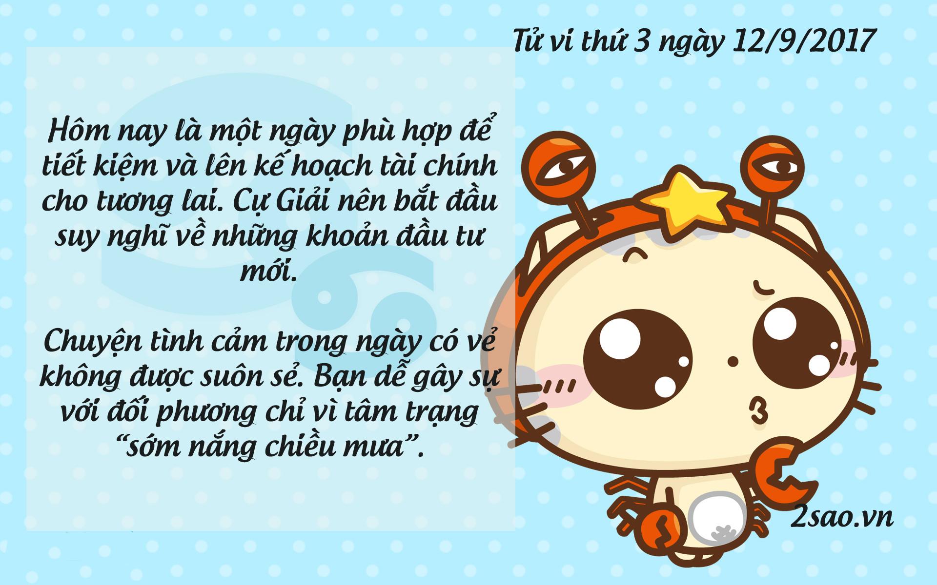 Tử vi thứ 3 ngày 12/9/2017 của 12 cung hoàng đạo-4