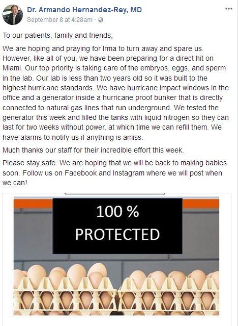 Trong cơn bão Irma, vị bác sĩ nhất định không chịu di tản để bảo vệ hy vọng của những bệnh nhân hiếm muộn-2