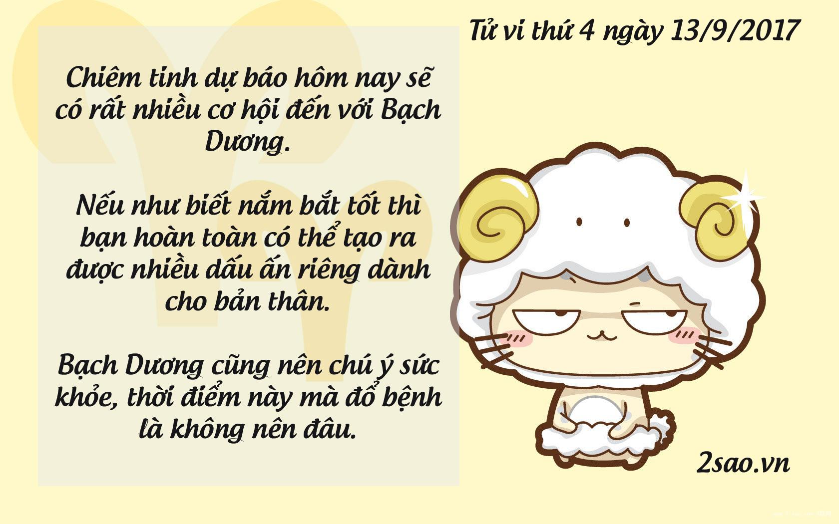 Tử vi thứ 4 ngày 13/9/2017 của 12 cung hoàng đạo-1