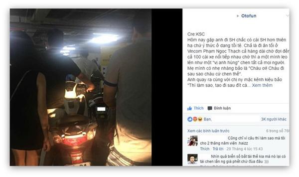 Hai cô gái gây bức xúc khi chen hàng đổ xăng với người lớn tuổi-2