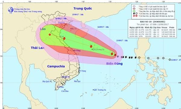 Bão số 10 giữ nguyên hướng di chuyển, cảnh báo cấp 4 khu vực Nghệ An - Quảng Bình-1