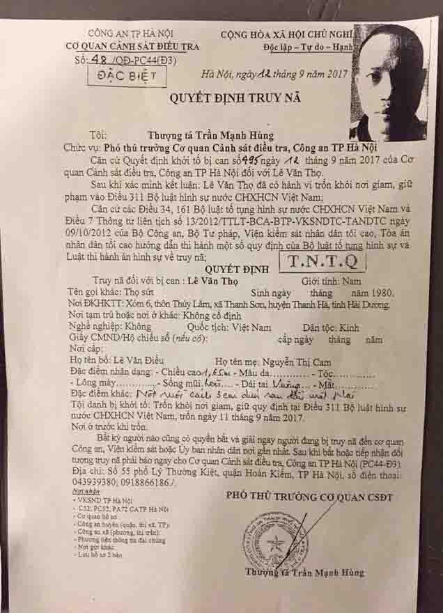 Khởi tố hai tử tù khoét tường bỏ trốn-1