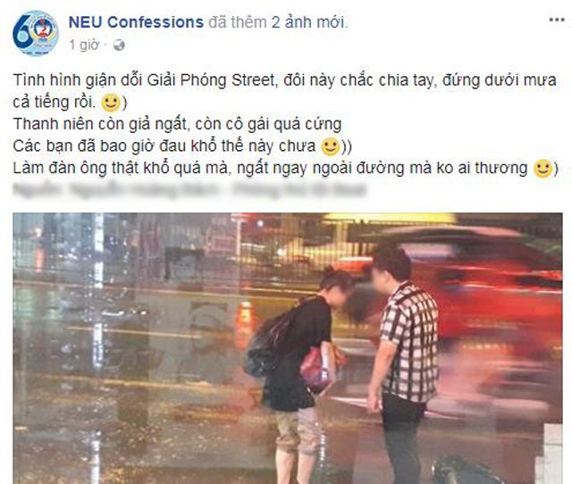 Bất chấp mưa bão, chàng trai vẫn nằm lăn ra đường giả vờ ngất để ăn vạ người yêu-1