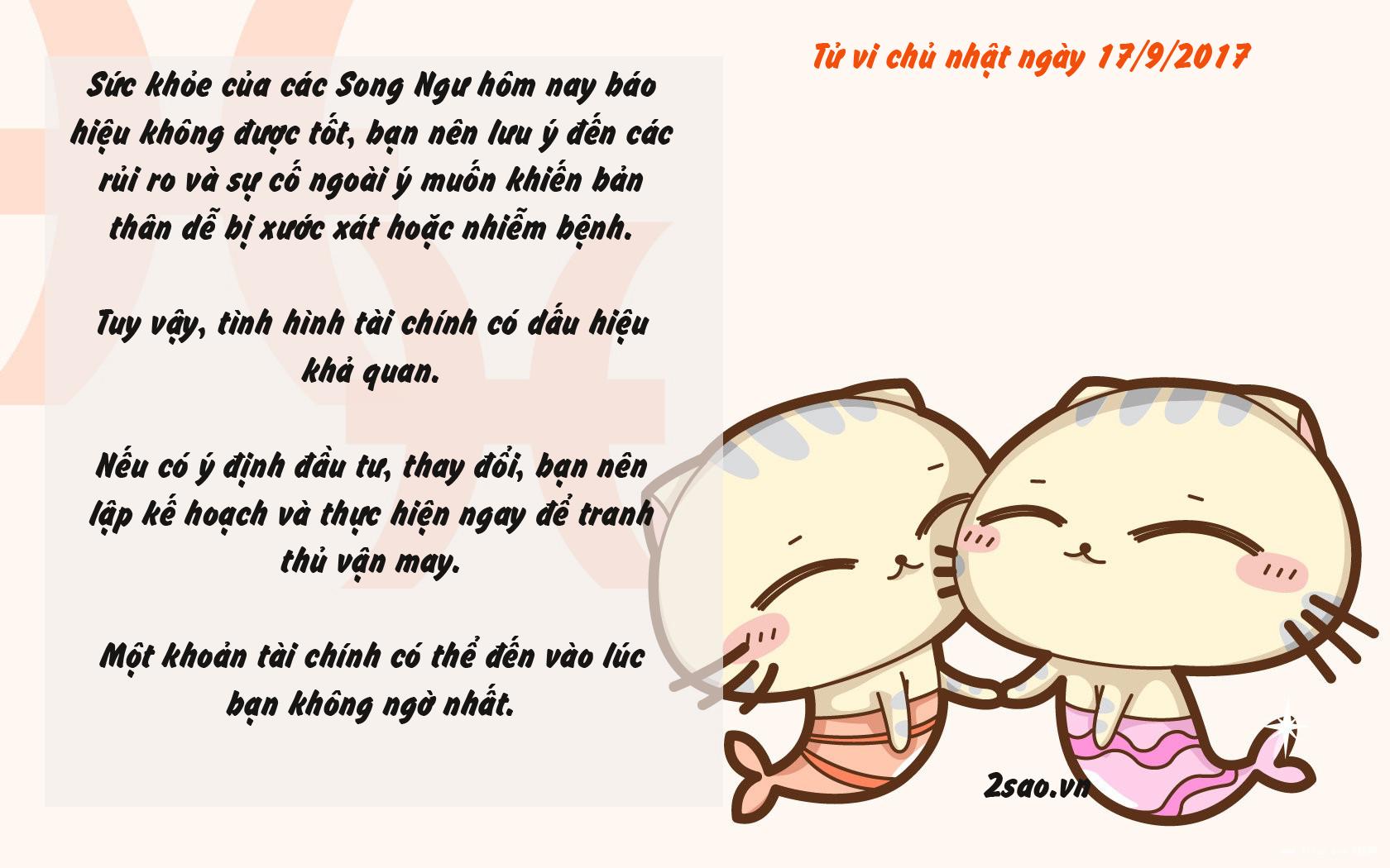 Tử vi chủ nhật ngày 17/9/2017 của 12 cung hoàng đạo-12