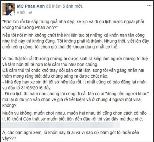 MC Phan Anh đanh thép đáp trả anti-fan: muốn hại nhau thì chọn cách có não tí, lũ khốn-2