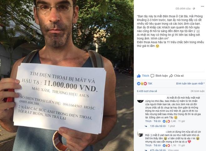 Dân mạng kêu gọi tìm điện thoại cho du khách Tây bị mất ở Cát Bà-1