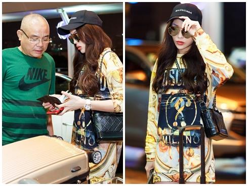 Thời trang sân bay 'cực chất' của Hoa hậu Kỳ Duyên khi tới Milan Fashion Week