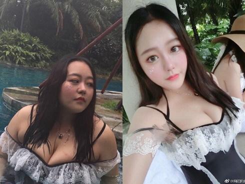 Hóa ra nhan sắc lung linh của các hot girl Trung Quốc đều nhờ photoshop mà có