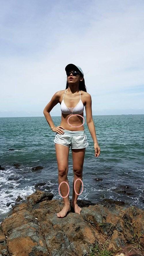 Khoe hình bikini, Mai Ngô - ứng viên nặng ký Hoa hậu Hoàn vũ lộ miếng dán ngực kém duyên-3